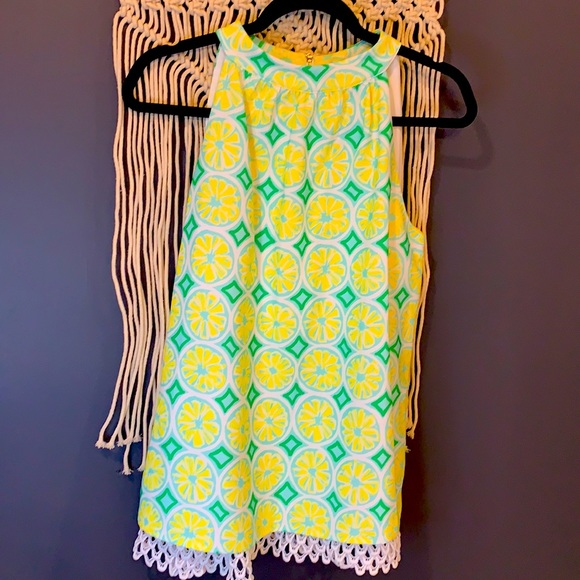 Sail to Sable Womens Size Medium Sleeveless Lemon Shift Dress Zipper - Picture 2 of 7